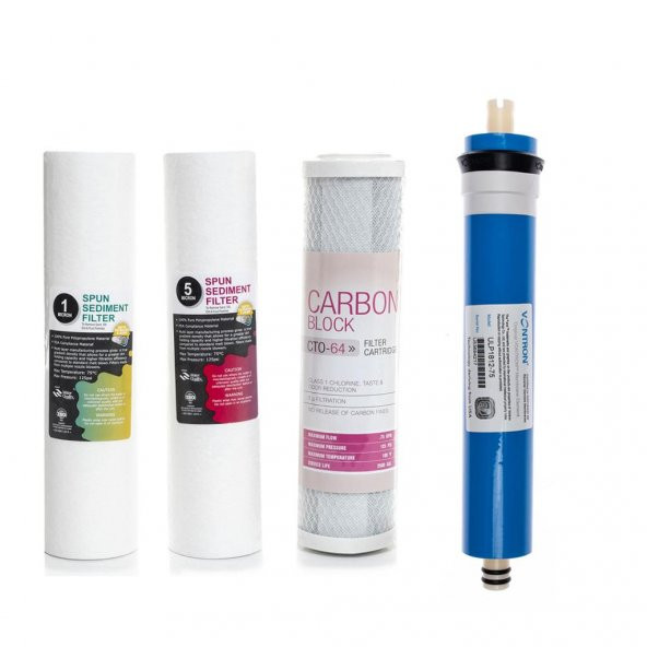 Açık Kasa Su Arıtma Cihazlarına Uyumlu 4lü Filtre Seti ürün görseli 1
