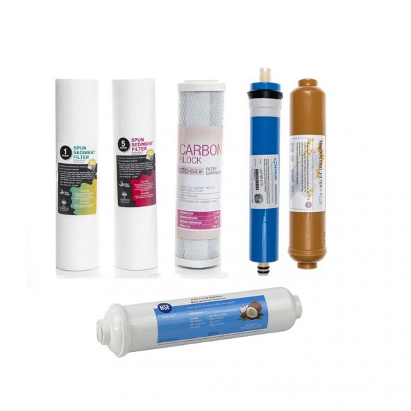 Su Arıtma Cihazlarına Uyumlu 6lı Filtre Seti Vontron Membranlı ürün görseli 1