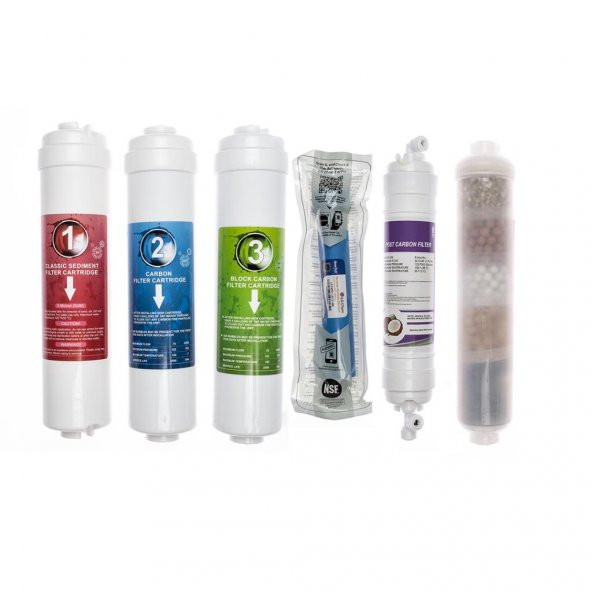 Kapalı Kasa Arıtma Cihazlarına Uyumlu 6lı Filtre Seti,10 Aşamalı ürün görseli 1