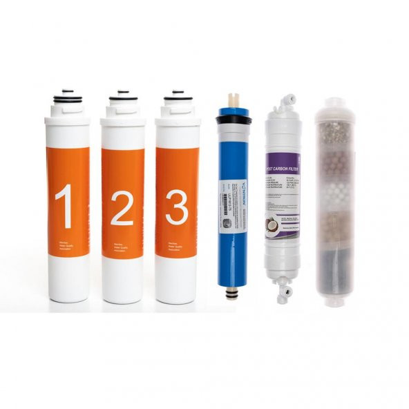 Waterlife Arıtma Uyumlu Tak-Çevir 6lı Filtre Seti, 10 Aşamalı