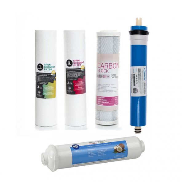 Su Arıtma Cihazlarına Uyumlu 5li Filtre Seti Vontron Membranlı ürün görseli 1