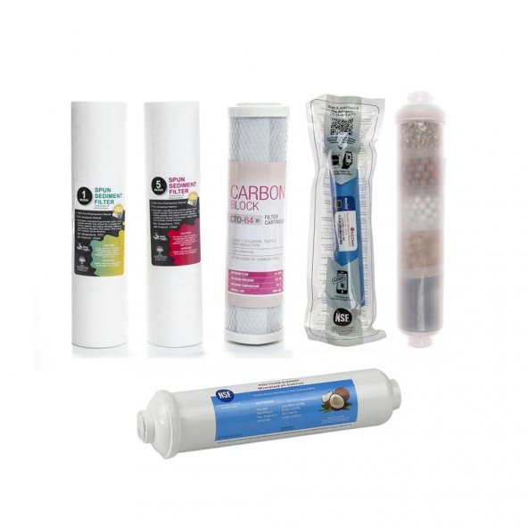 Açık Kasa Arıtma Cihazlarına Uyumlu 6lı Filtre Seti 10 Aşamalı ürün görseli 1