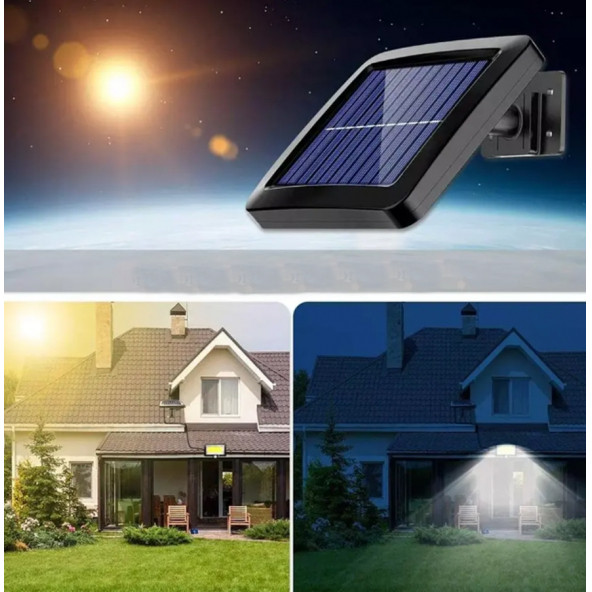 SL-F98 5 Metre Kablolu Solar Sensörlü Güneş Enerjili Lamba Sokak-Bahçe Lambası Garaj Lambası - 2