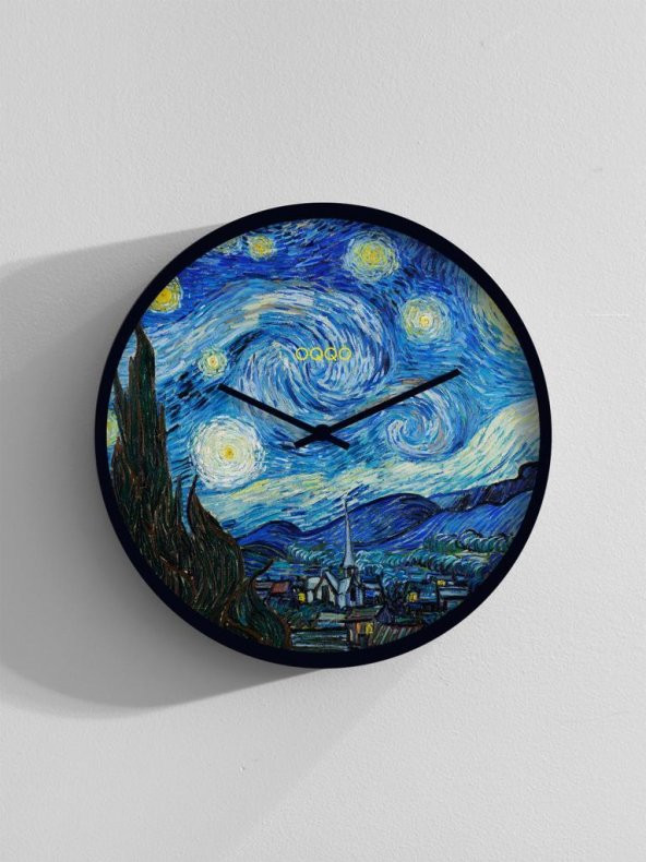 Vincent Van Gogh The Starry Night Classical El Yapımı Ahşap Duvar Saati