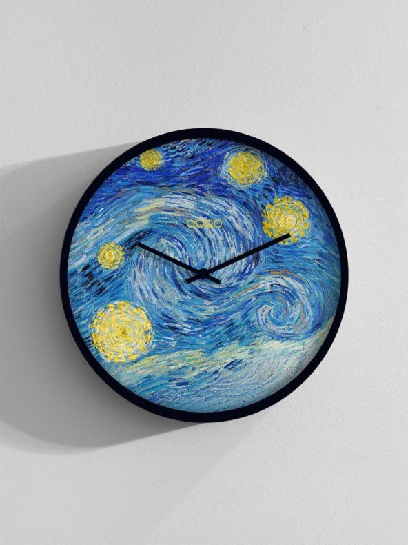 Vincent Van Gogh The Starry Night Sky El Yapımı Ahşap Duvar Saati
