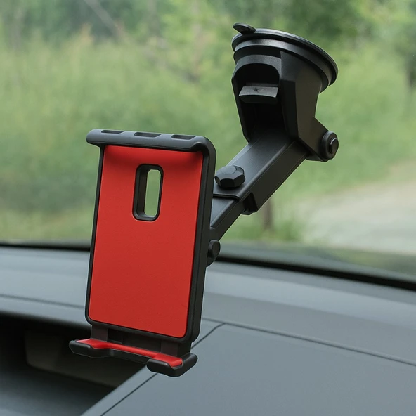 Polham Araç Içi Vantuzlu Torpido ve Cama Yapışan Tablet Tutucu, Teleskopik Tablet Tutucu - Resim 5