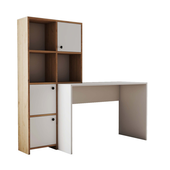 Mezza SILENCE KİTAPLIK - ÇALIŞMA MASASI TAKIMI SEPET - BEYAZ 1992 - Resim 5