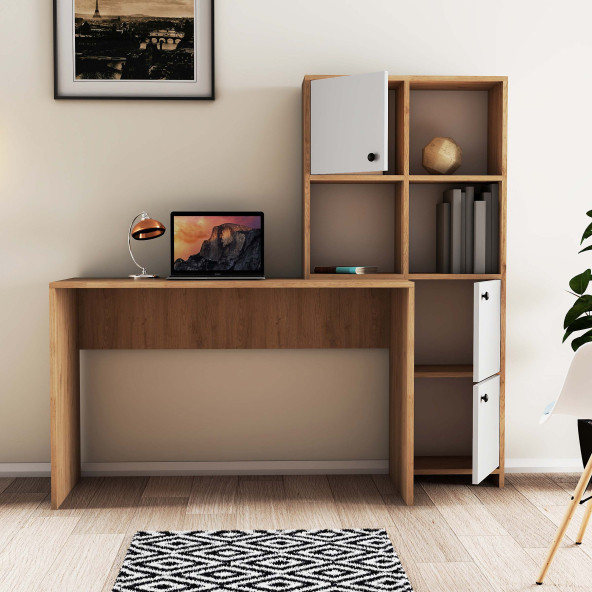 Mezza SILENCE KİTAPLIK - ÇALIŞMA MASASI TAKIMI SEPET - BEYAZ 1997 - 3