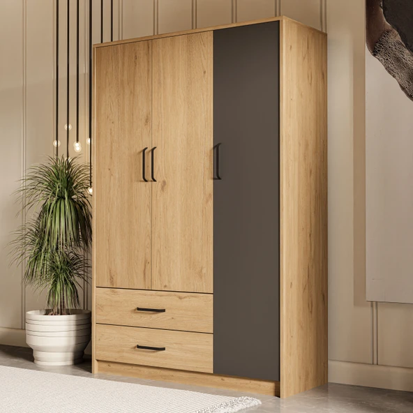 Mezza Grande Modern 3 Kapılı 2 Çekmeceli Gardırop 3508 ürün görseli