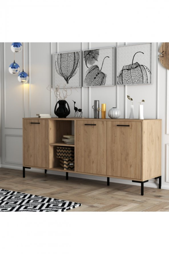 Mezza Aurora Metal Ayaklı Modern Konsol 1636