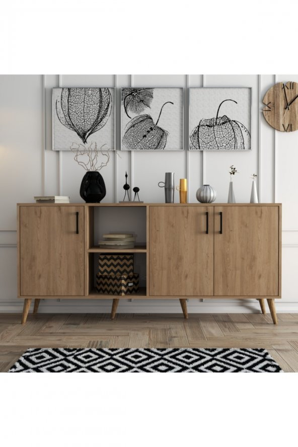 Mezza Exxen Ahşap Ayaklı Modern Konsol 1626