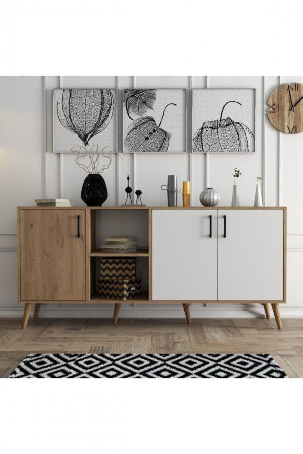 Mezza Exxen Ahşap Ayaklı Modern Konsol 1624
