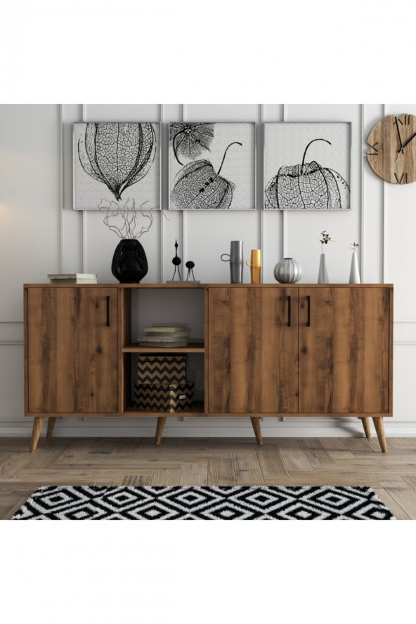 Mezza Exxen Ahşap Ayaklı Modern Konsol 1622 ürün görseli 1