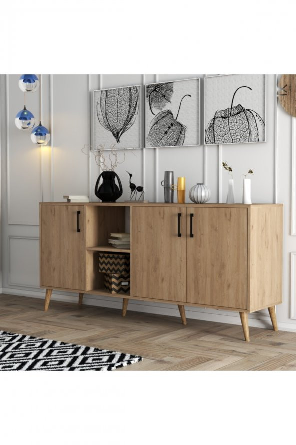 Mezza Exxen Ahşap Ayaklı Modern Konsol 1626 - 2