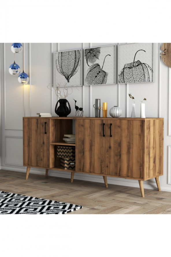 Mezza Exxen Ahşap Ayaklı Modern Konsol 1622 - Resim 2