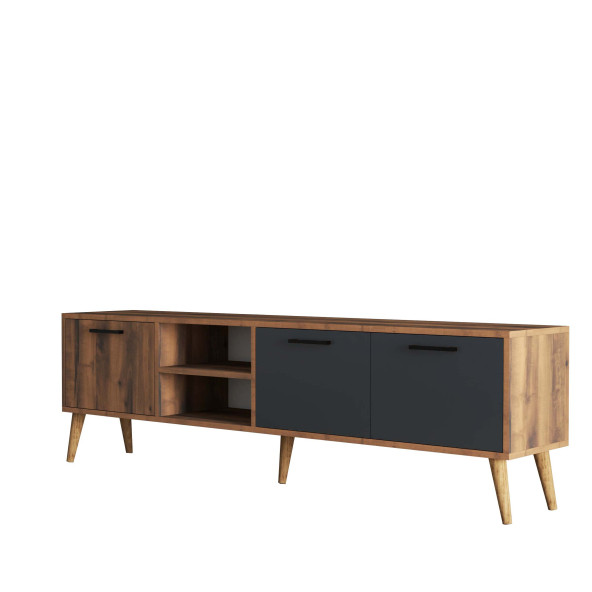 Mezza Exxen 180 cm (Ahşap Ayaklı) Tv Ünitesi Hat - Antrasit 1581 - 4