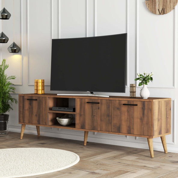 Mezza Exxen 180 cm (Ahşap Ayaklı) Tv Ünitesi Hat Rengi 1583 - 2