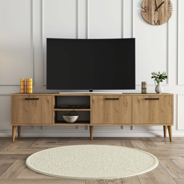 Mezza Exxen 180 cm (Ahşap Ayaklı) Tv Ünitesi Sepet Rengi 1587 - 2