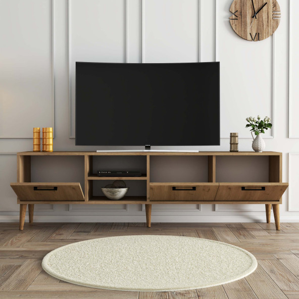 Mezza Exxen 180 cm (Ahşap Ayaklı) Tv Ünitesi Sepet Rengi 1587 - 3
