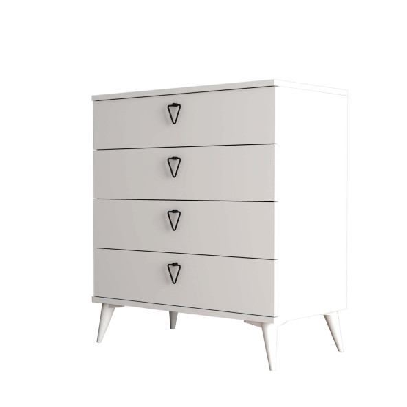 Mezza Versace 4 Çekmeceli Şifonyer Beyaz 3614 - 5