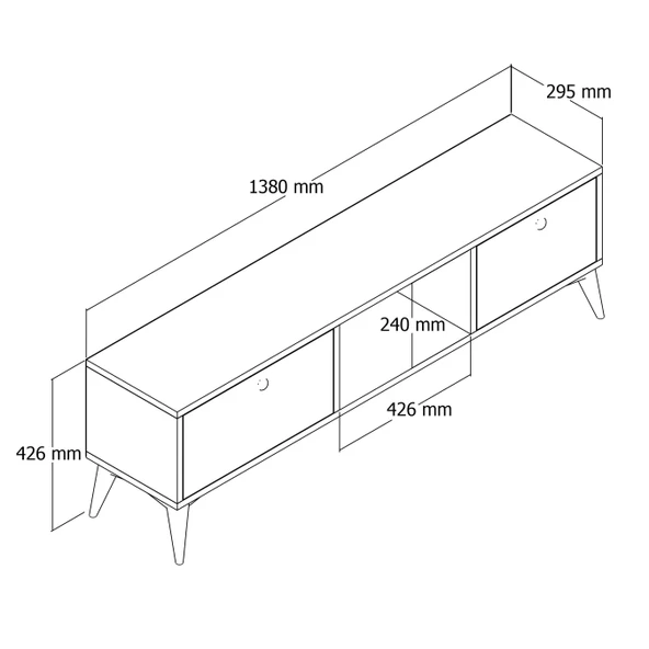 1216 Sıena 138 CM Tv Ünitesi Sepet Renk - 2
