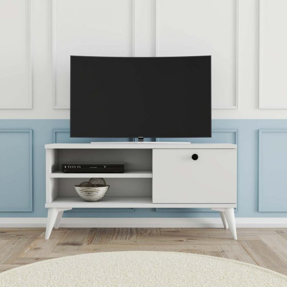 Mezza Retro Tv Ünitesi 90 cm Beyaz 1554 - 2