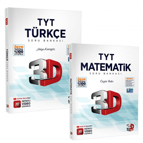 2024 3D Yayınları TYT Türkçe ve Matematik Soru Bankası Seti