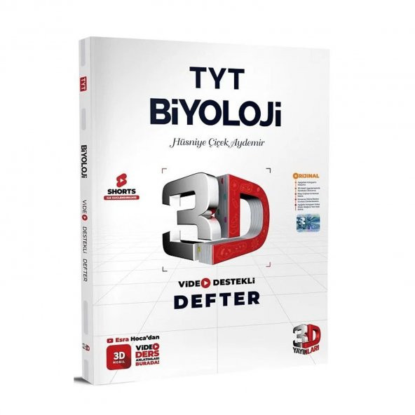 3D Yayınları YKS TYT Biyoloji Video Destekli Defter 3D Yayınları