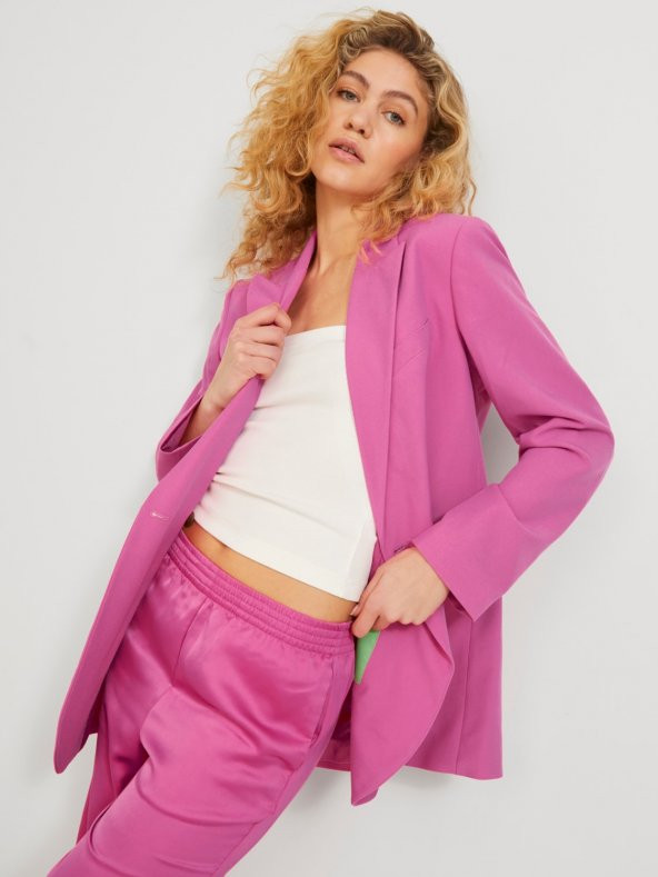 JJXX Bayan Pembe Renk Kruvaze Blazer Ceket 12200590