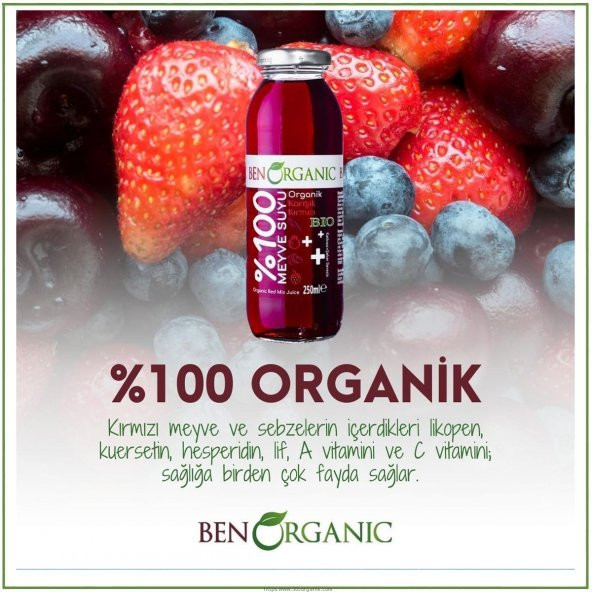 BenOrganic Organik Kırmızı Meyveler Suyu 250 ml - 3