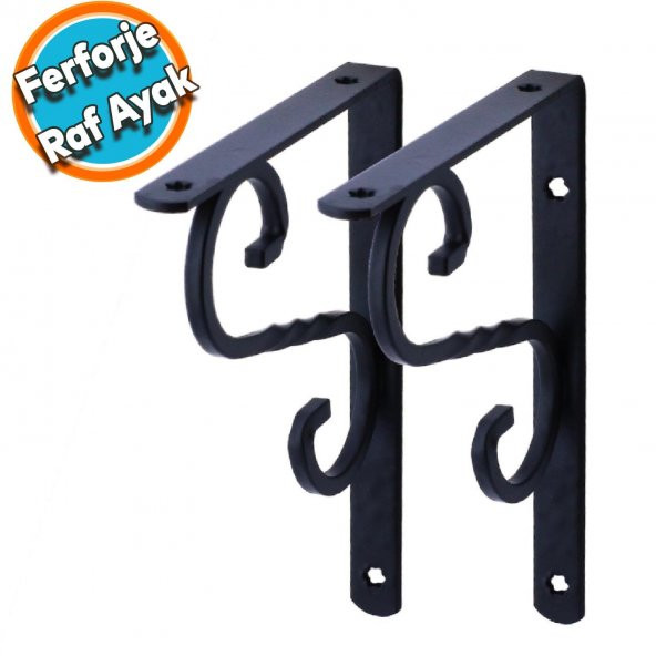 Raf Altı Raf Tutucu Ayak Ferforje Siyah 150x110 mm 2 ADET