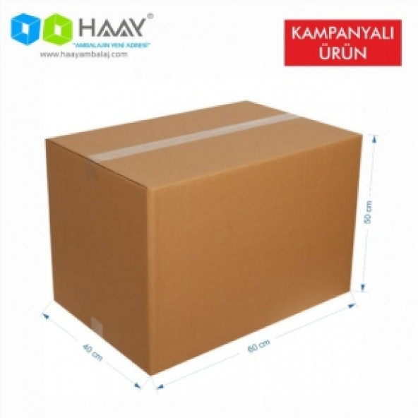 HAAY AMBALAJ 60x40x50 Cm Çift Oluklu A-Box Koli 5 ADET