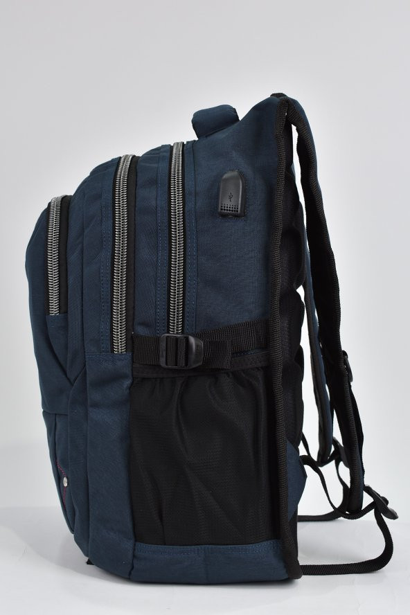 Elatae Unisex Ortopedik Çok Gözlü Günlük Seyahat Okul Sırt Çantası Lacivert 2237 - 3