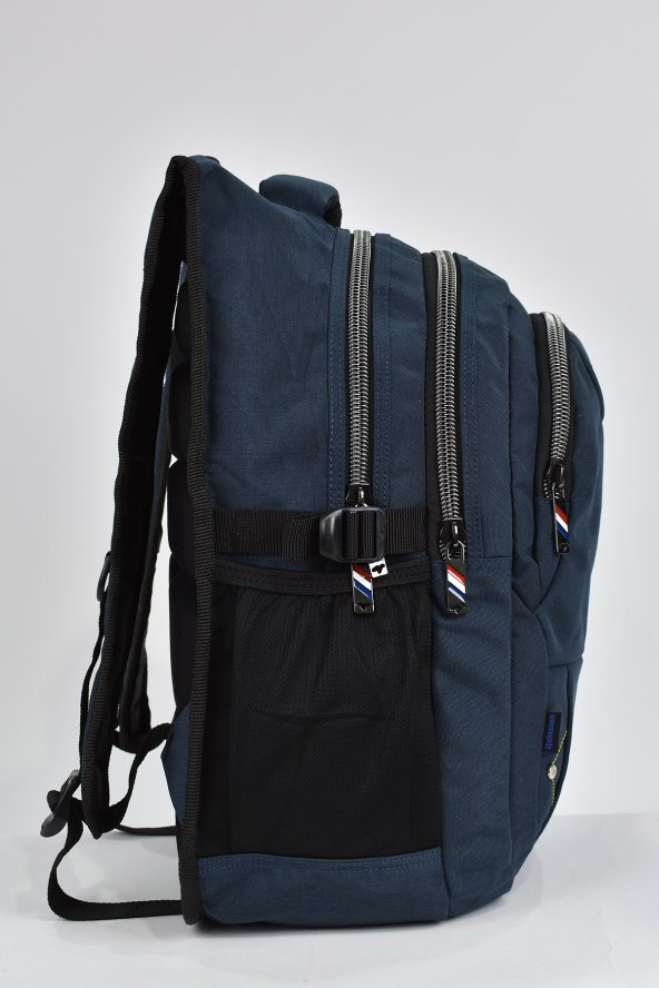Elatae Unisex Ortopedik Çok Gözlü Günlük Seyahat Okul Sırt Çantası Lacivert 2237 - 7