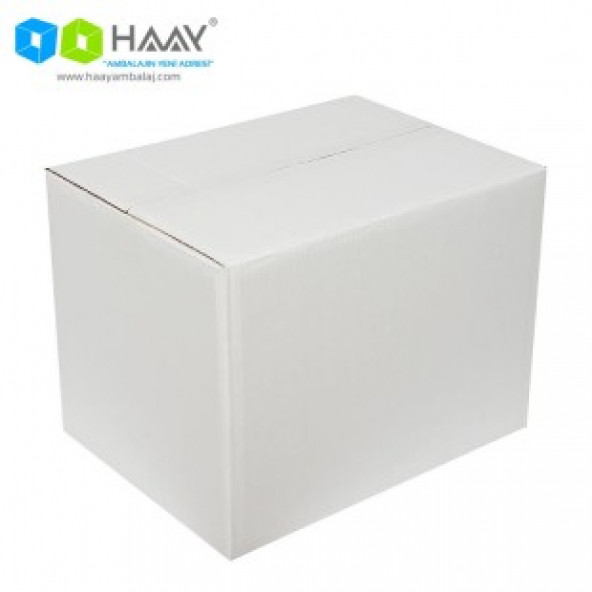 HAAY AMBALAJ 40x30x30 Cm Beyaz Çift Oluklu A-Box Koli 10 ADET