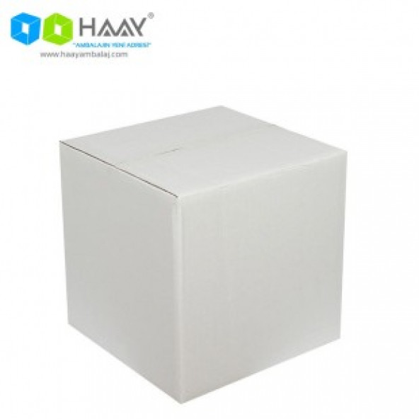HAAY AMBALAJ 35x35x35 Cm Beyaz Çift Oluklu A-Box Koli 10 ADET