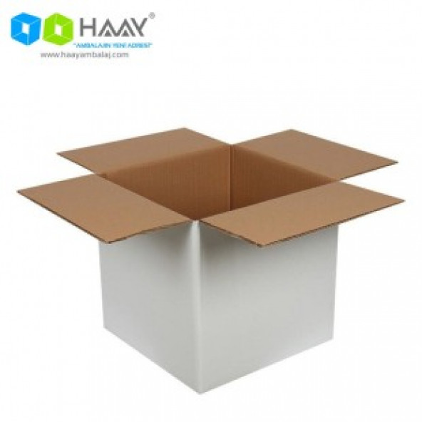 HAAY AMBALAJ 35x35x35 Cm Beyaz Çift Oluklu A-Box Koli 10 ADET - 3