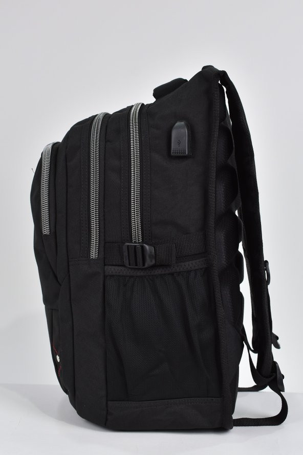 Elatae Unisex Ortopedik Çok Gözlü Günlük Seyahat Okul Sırt Çantası Siyah 2237 - Resim 3