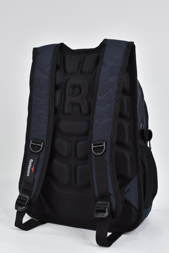 Elatae Unisex Ortopedik Çok Gözlü Günlük Seyahat Okul Sırt Çantası Lacivert 2225 - Resim 5