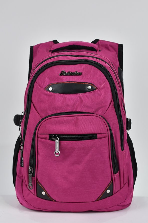 Elatae Unisex Ortopedik Çok Gözlü Günlük Seyahat Okul Sırt Çantası Pembe 2225 - Resim 2