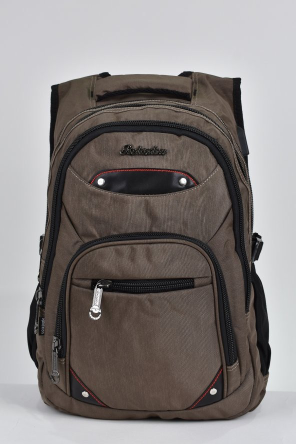 Elatae Unisex Ortopedik Çok Gözlü Günlük Seyahat Okul Sırt Çantası Vizon 2225 - 2