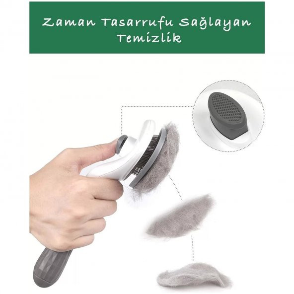 Nakres Kedi Köpek Tarağı Otomatik Temizlenen Tuşlu Evcil Hayvan Fırçası Kedi Köpek Tüy Kıl Toplama Tarağı - 4