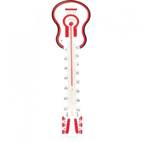 Nakres Gitar Tasarımlı Termometre 5-21 cm Oda Sıcaklığı Ve Sıcaklık Ölçme Termometresi Civalı Duvar Askılı Termometre