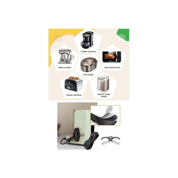 Nakres Airfryer Kablo Sarma Aparatı 2 Adet Yapışkanlı Airfry Fırın Rondo Elektrikli Alet Mutfak Kablo Düzenleyici - 2