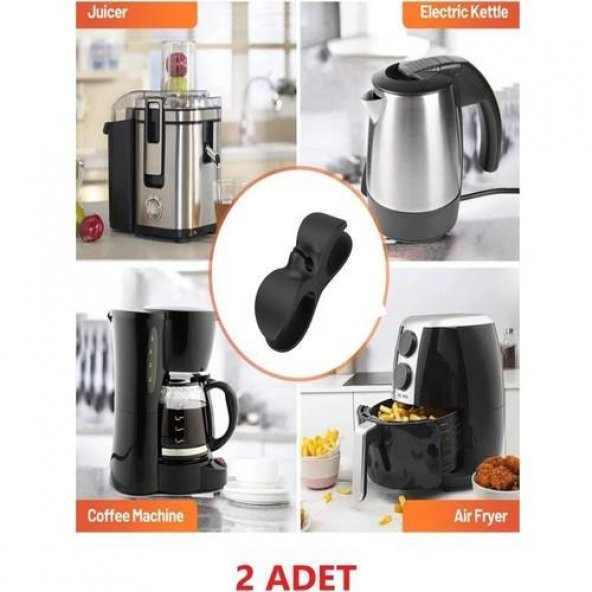 Nakres Airfryer Kablo Sarma Aparatı 2 Adet Yapışkanlı Airfry Fırın Rondo Elektrikli Alet Mutfak Kablo Düzenleyici - 3