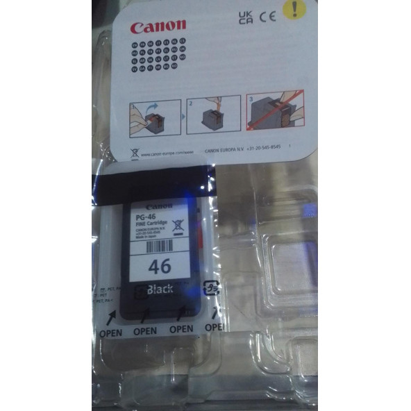 CANON PG-46 ORJİNAL SİYAH KARTUŞ (E404 / E414 / E464 / E474 / E484)