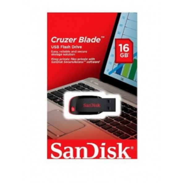 16GB SanDisk Cruzer Blade SDCZ50-016G-B35  USB 2.0 Flash Bellek
