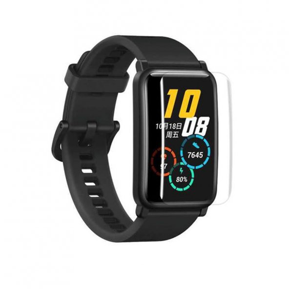 Huawei Watch Fit İle Uyumlu Ön Darbe Emici Ekran Koruyucu Nano Cam (4 Adet)