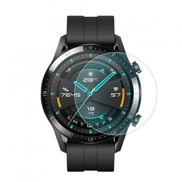 Huawei Watch GT İle Uyumlu Ön Darbe Emici Ekran Koruyucu Nano Cam (4 Adet)