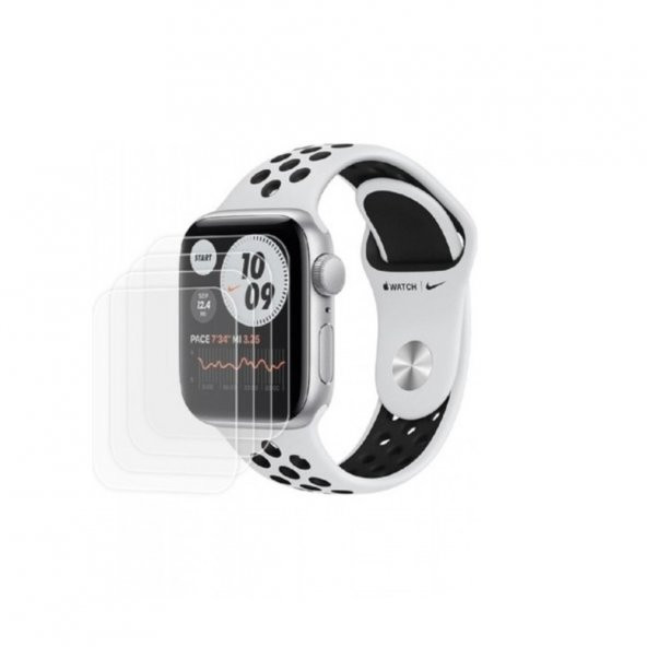 Apple Watch Nike SE Cellular 44mm Ön Darbe Emici Ekran Koruyucu Nano Cam (4 Adet)